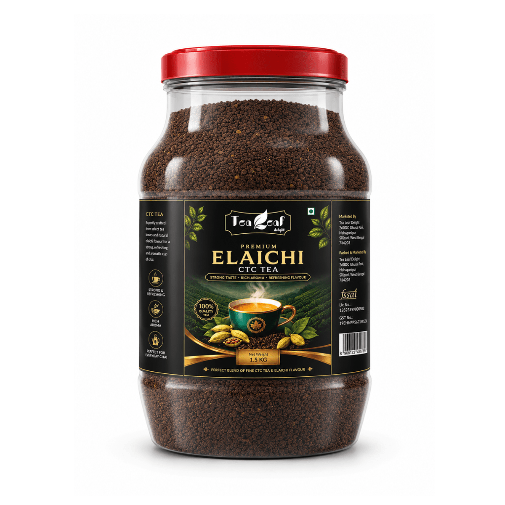 Tea Leaf Delight Premium Elaichi CTC Tea 1.5 kg | Strong Cardamom Flavoured Black Tea | Smart Value Pack